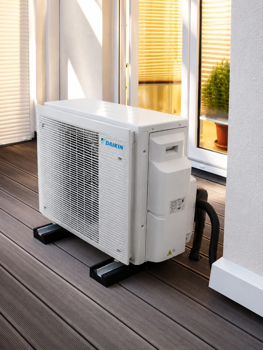 Several air conditioning outdoor units side by side on a flat roof